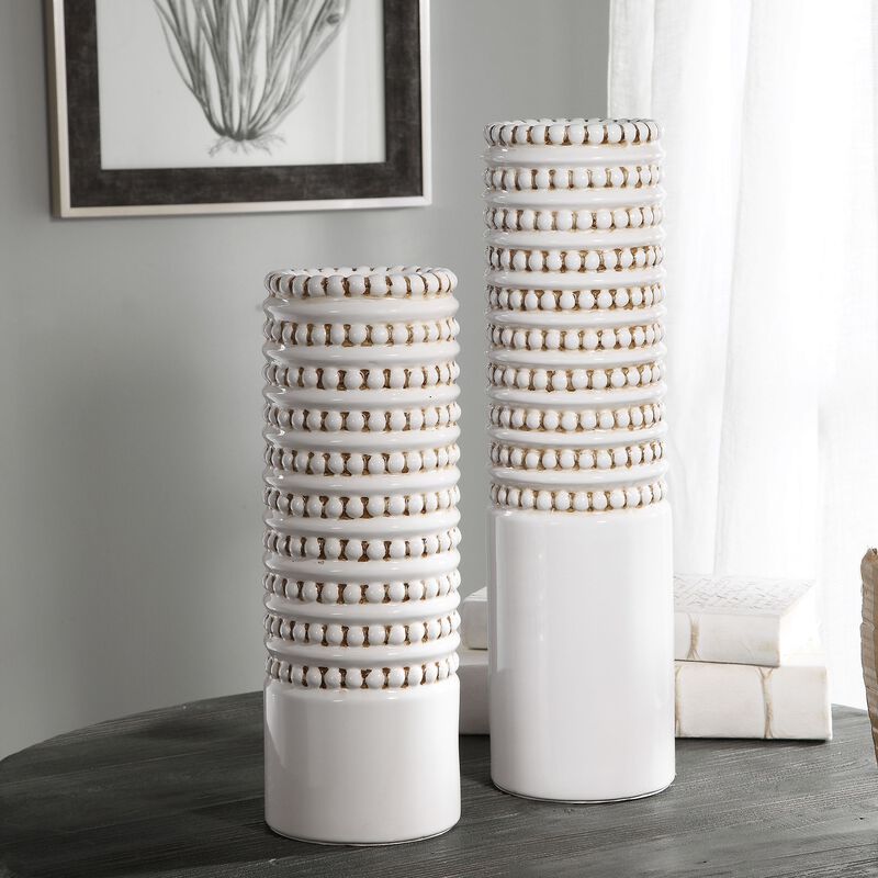 Uttermost Angelou White Vases, Set/2 image number 2